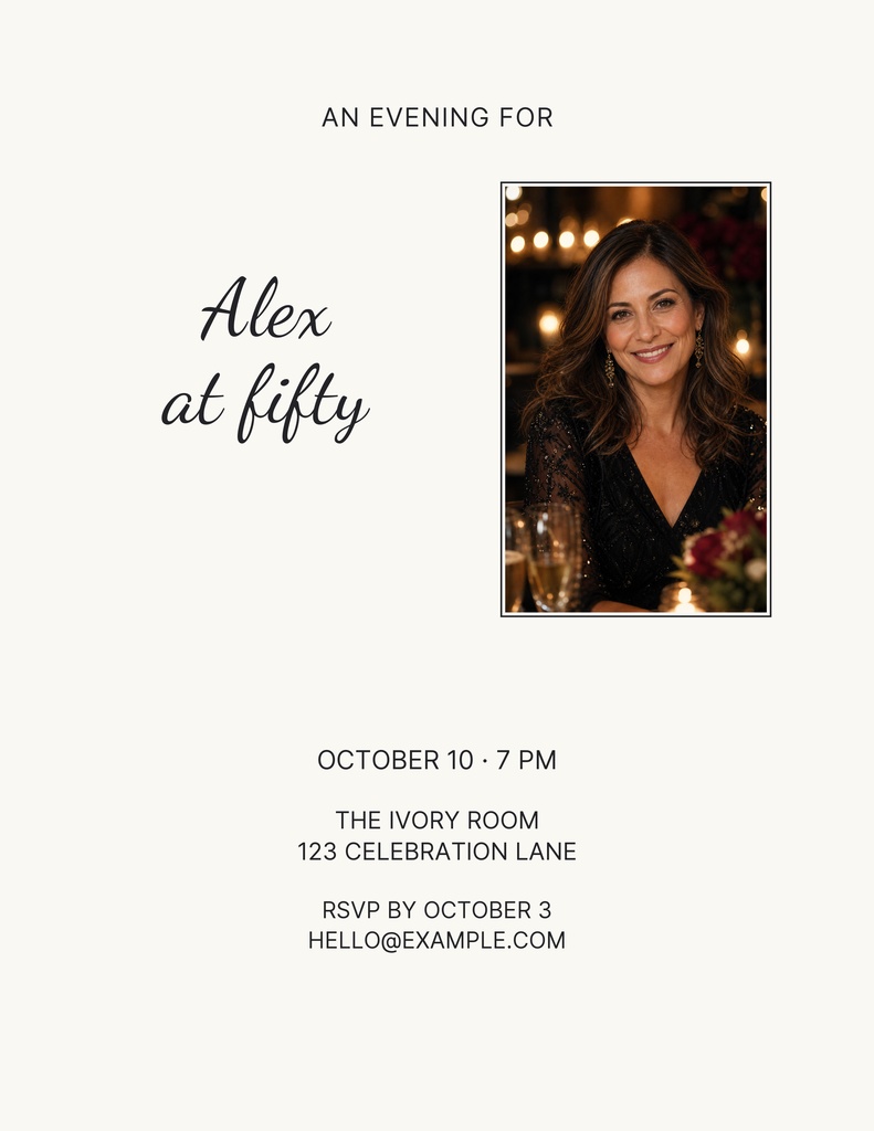 Preview for After Hours Fifty Letter Flyer Template