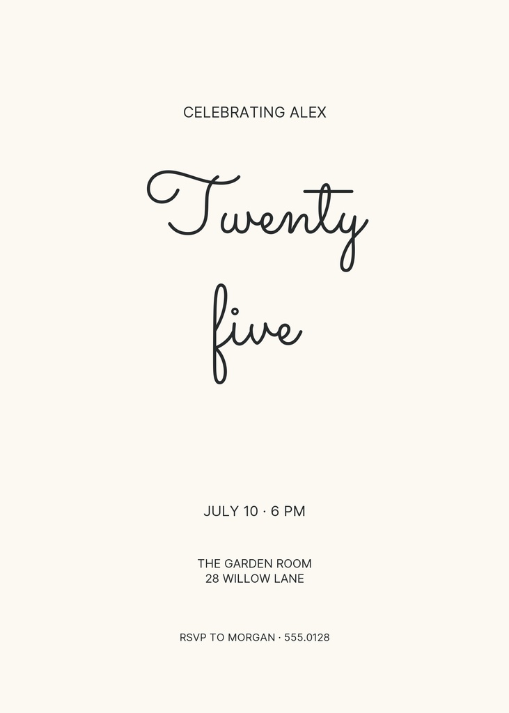 Preview for Twenty Five Together 5 × 7 Invitation Template