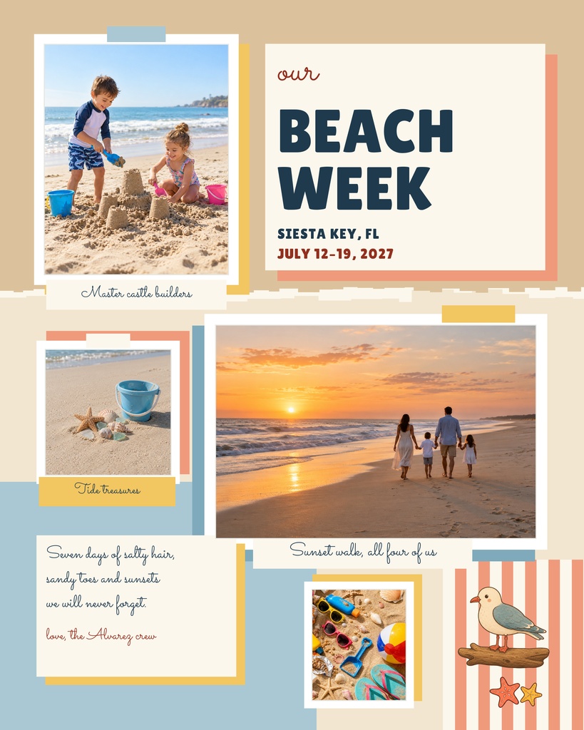 Preview for Our Beach Week Memory Page Template