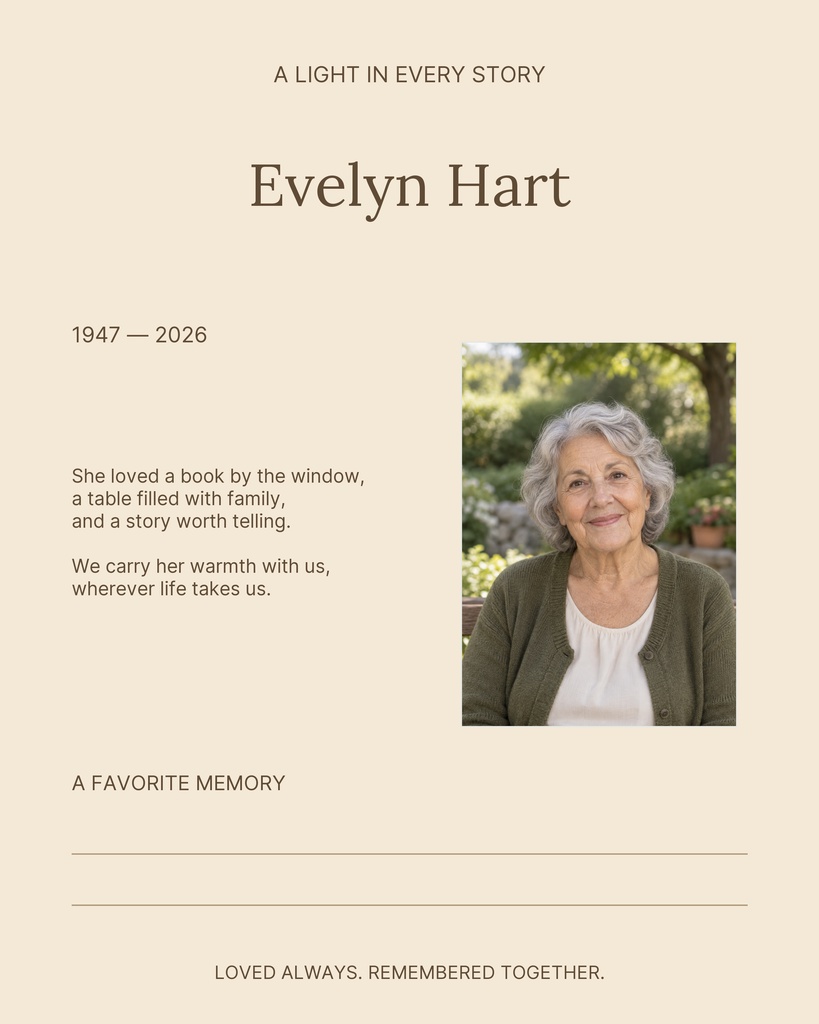 Preview for A Light In Every Story Memory Page Template