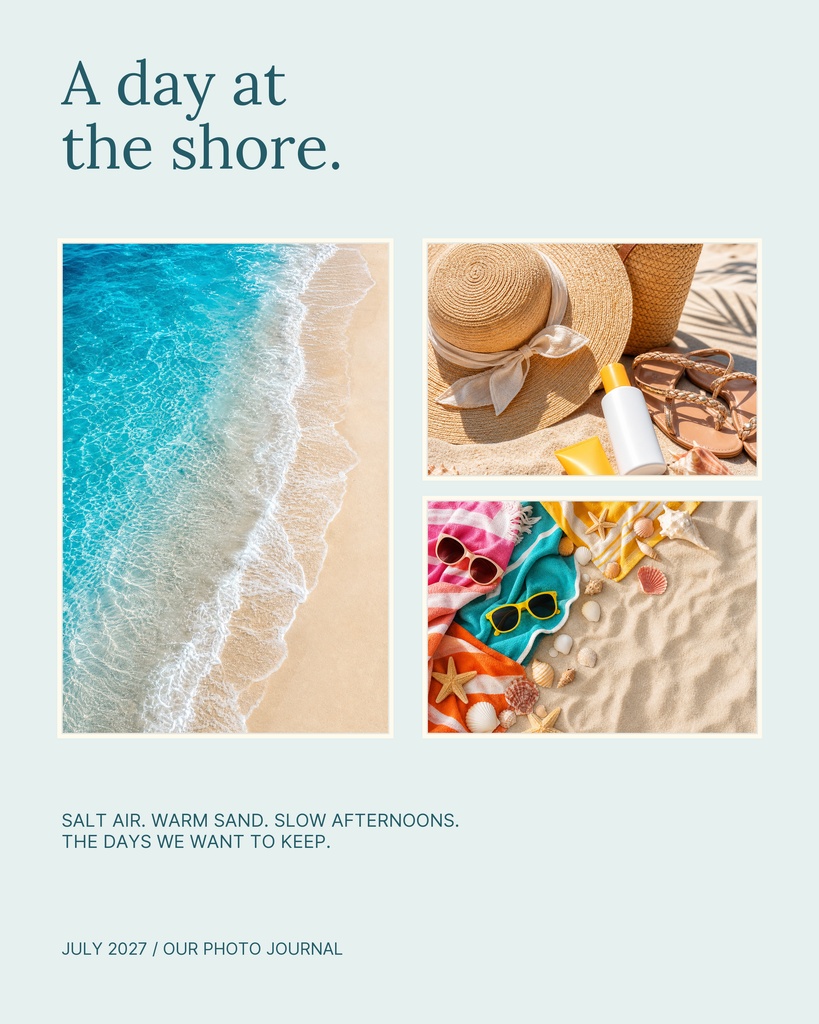 Preview for A Day At The Shore Memory Page Template
