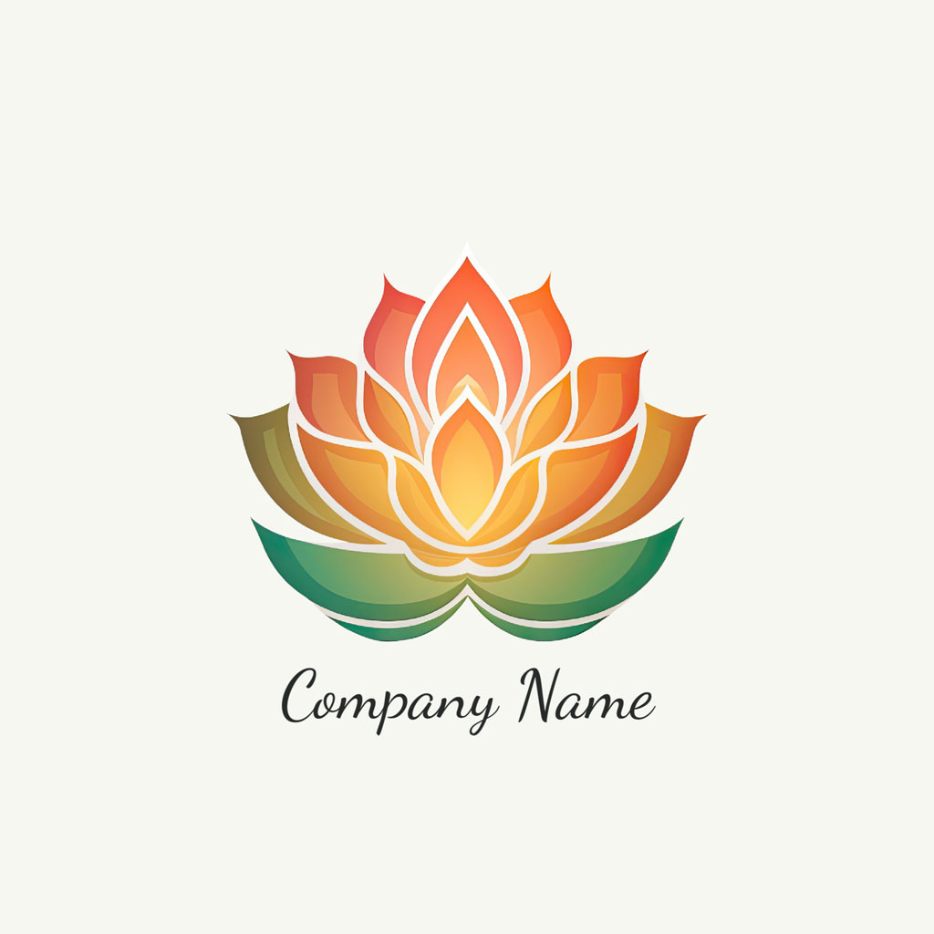 Lotus flower logo with gradient colors
