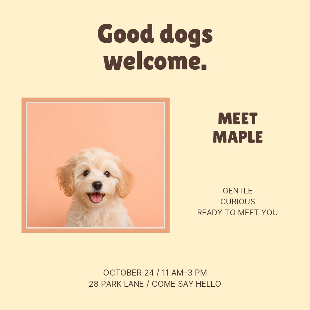 Preview for Good Dogs Welcome Square Post Template