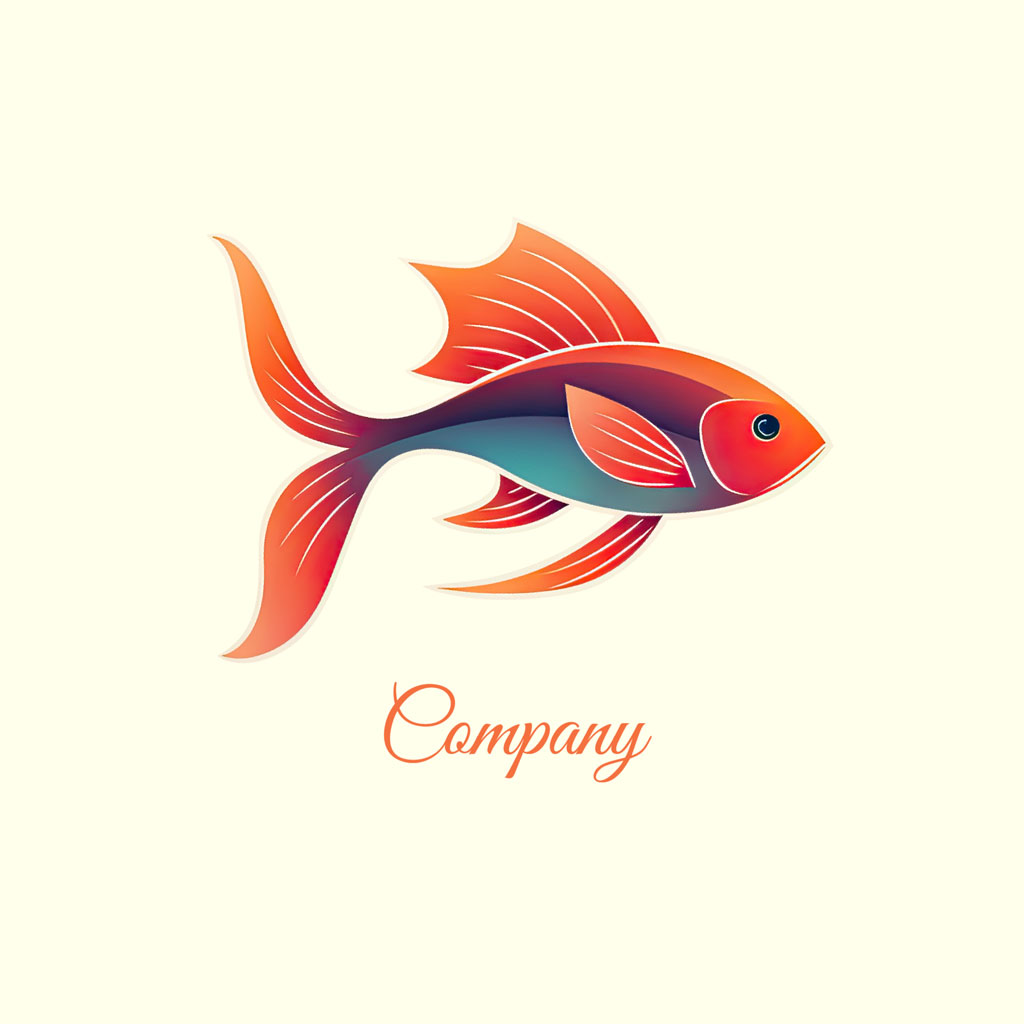 Colorful fish logo illustration with gradient effect