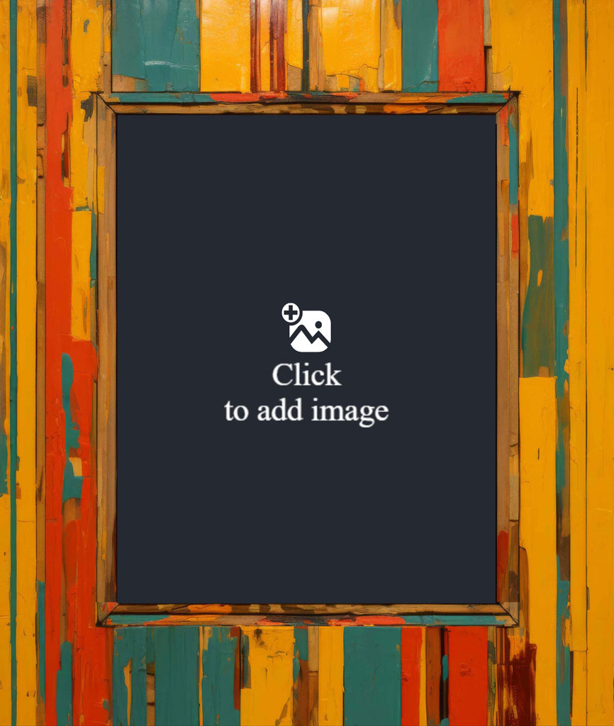 Abstract artwork with a black square center and colorful, textured background