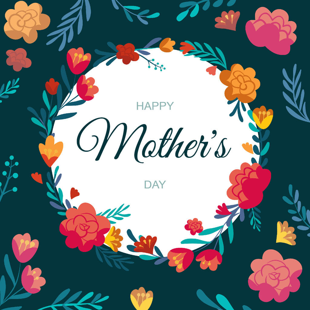 Happy Mother's Day floral wreath