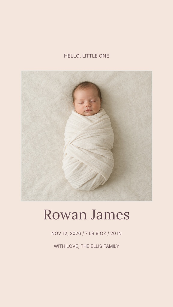 Preview for Hello, Little Rowan Story Opener Template