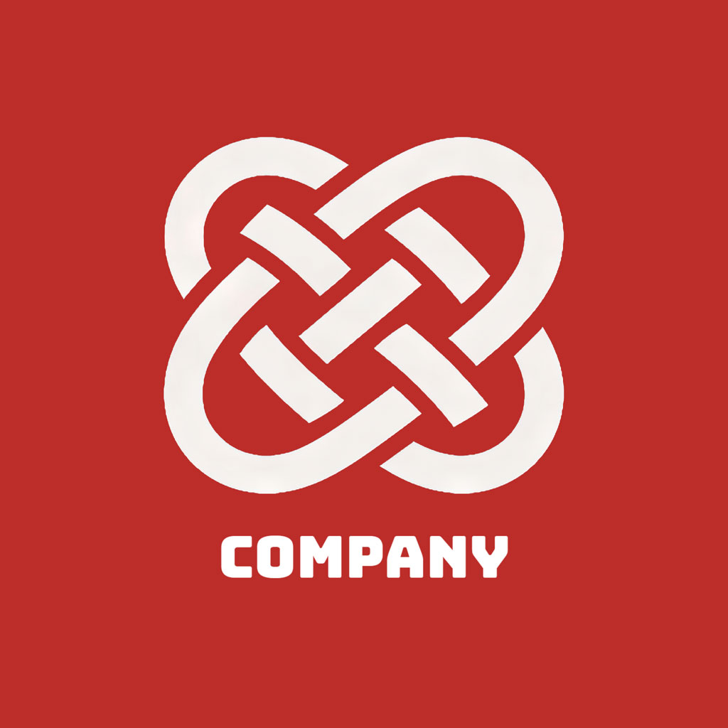 White knot logo on a red background with the word COMPANY below it