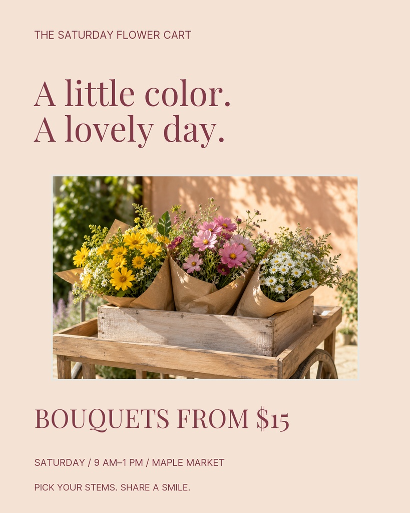 Preview for The Saturday Flower Cart Portrait Post Template