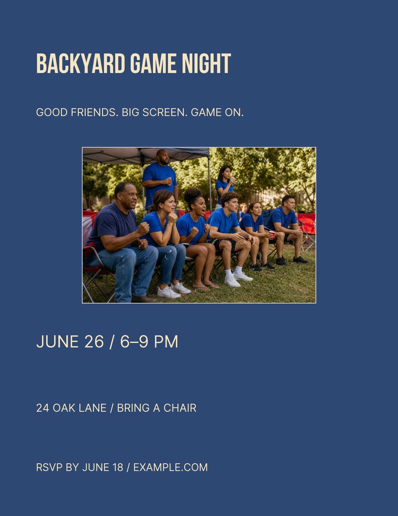 Preview for Backyard Game Night Letter Flyer Template