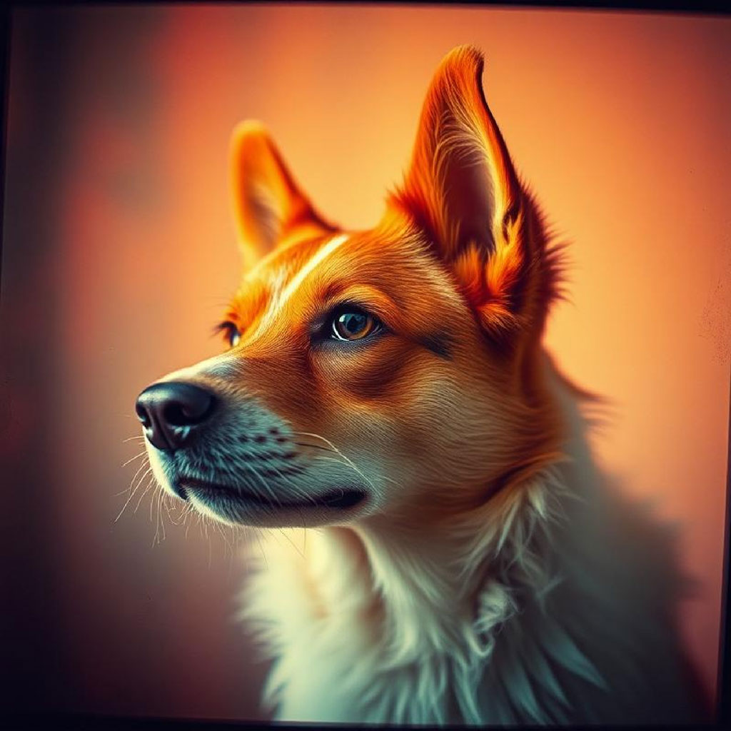 A woman with short hair and neon light on her face