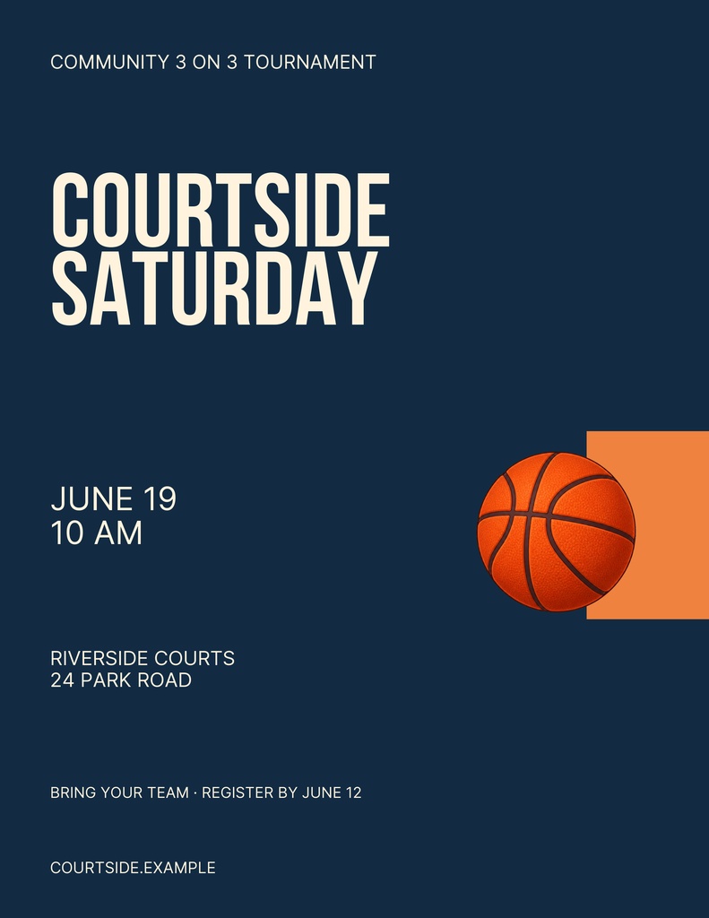 Preview for Courtside Saturday Letter Flyer Template