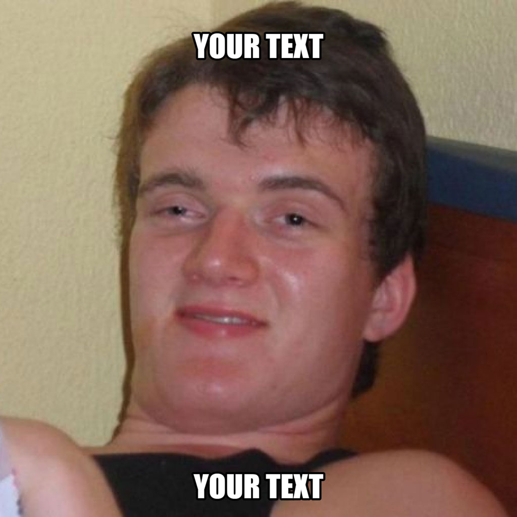 Man with surprised expression and customizable text overlay