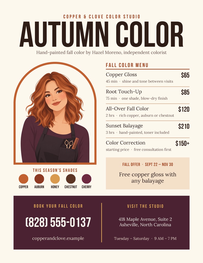 Preview for Autumn Color Studio Letter Flyer Template