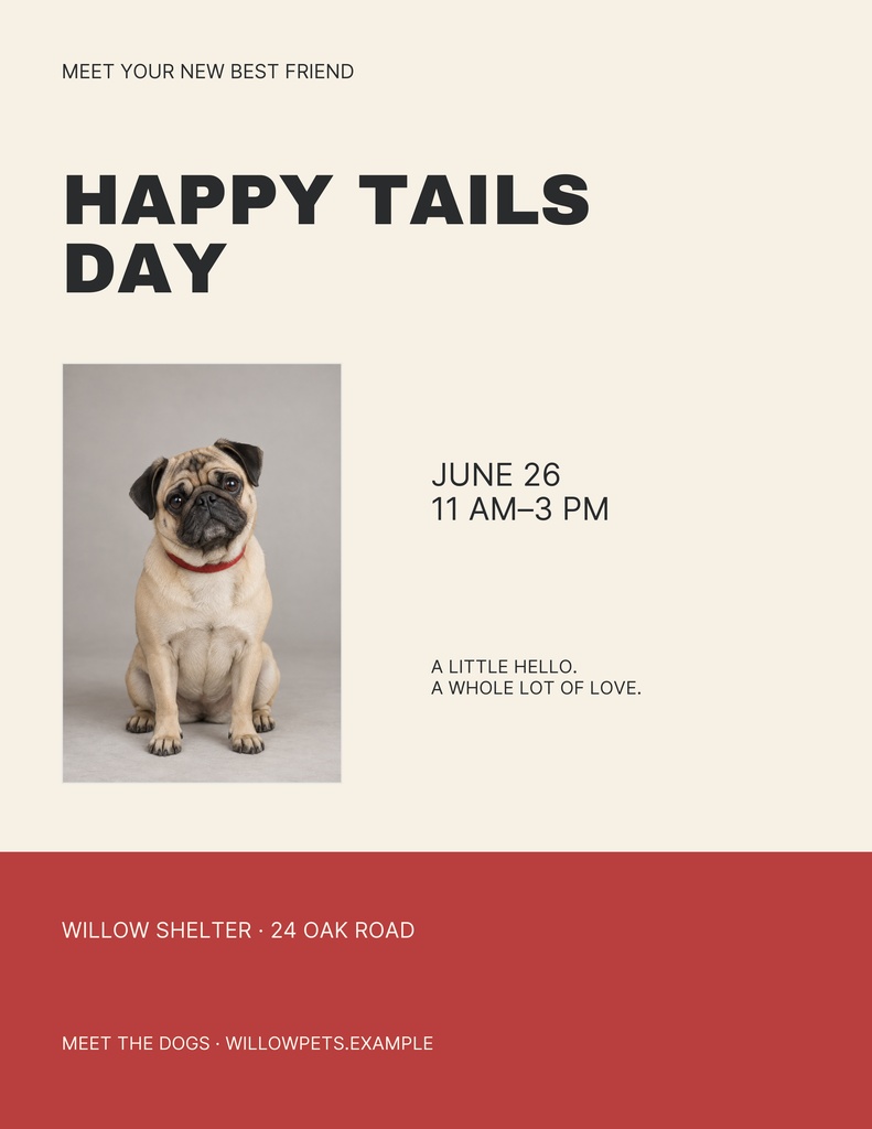 Preview for Happy Tails Day Letter Flyer Template