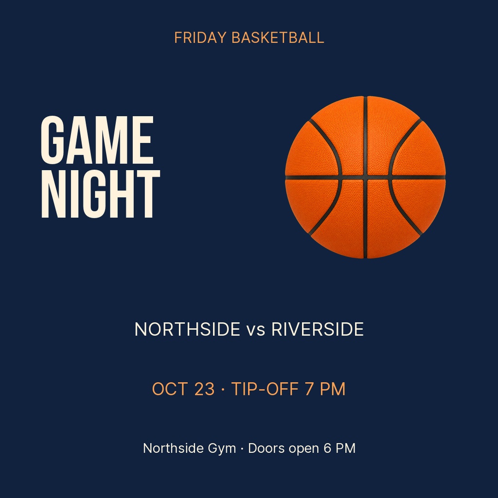 Preview for Courtside Nights Square Post Template