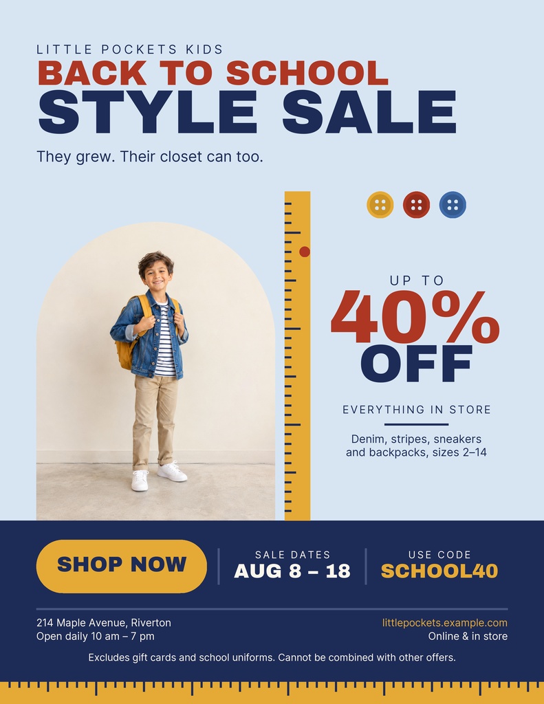 Preview for Back-to-school Style Sale Letter Flyer Template