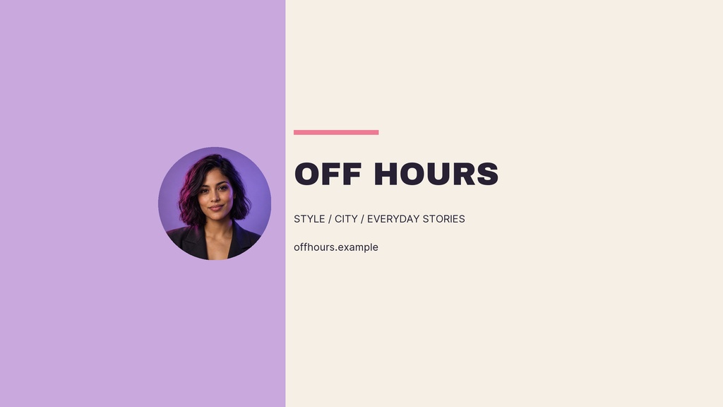 Preview for Off Hours Studio Youtube Banner Template