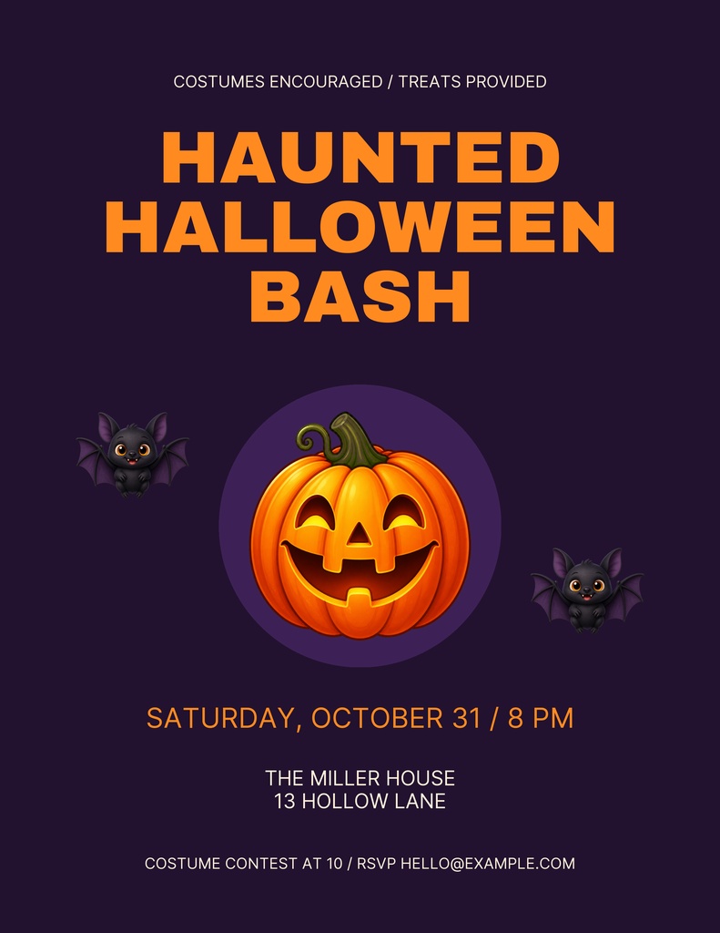 Preview for Haunted Halloween Bash Letter Flyer Template