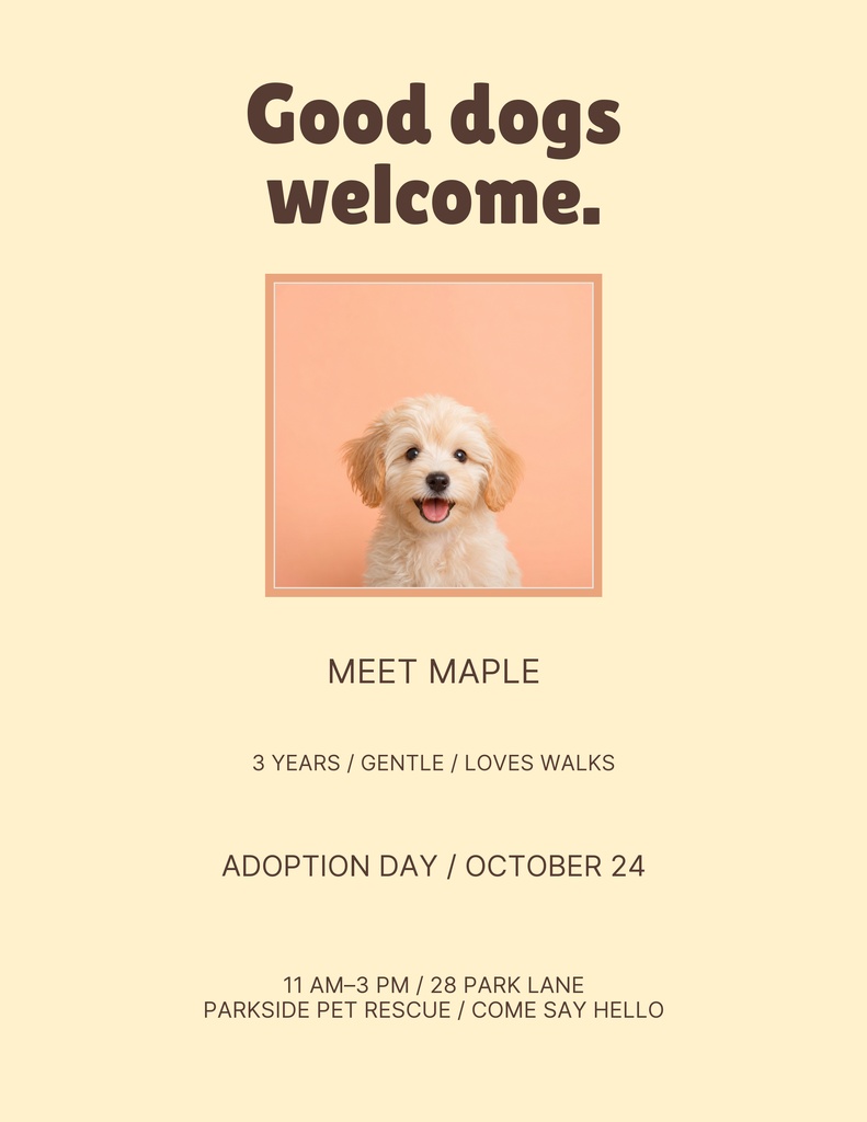 Preview for Good Dogs Welcome Letter Flyer Template