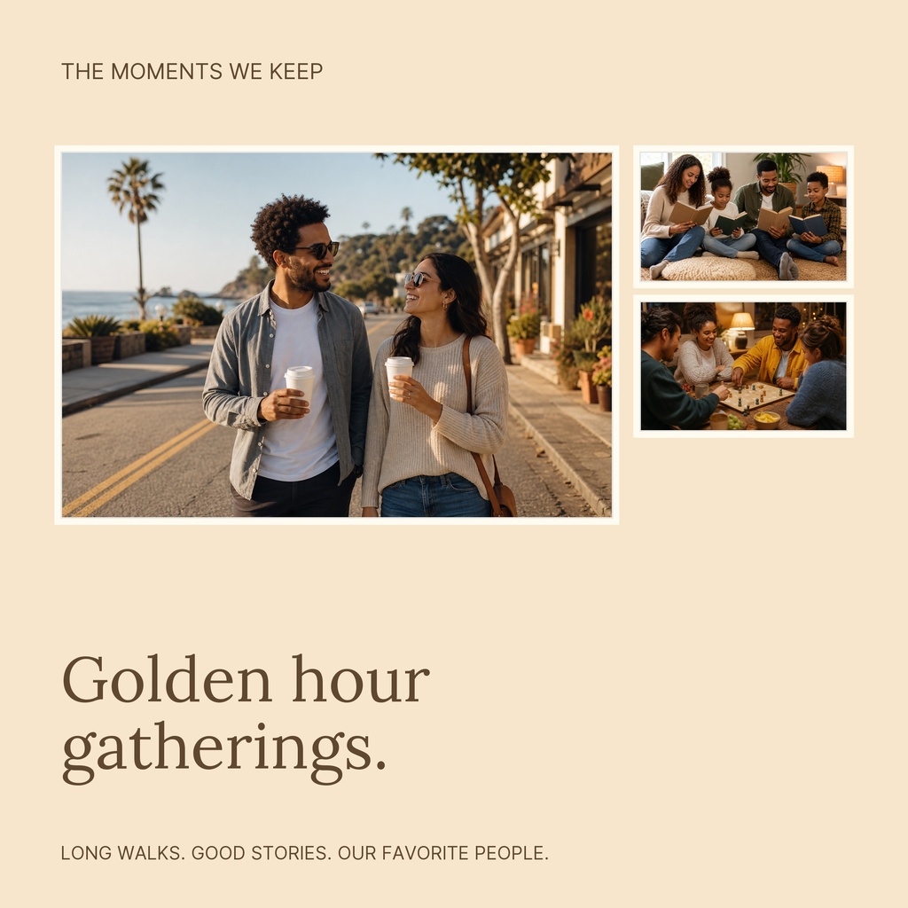Preview for Golden Hour Gatherings Square Collage Template