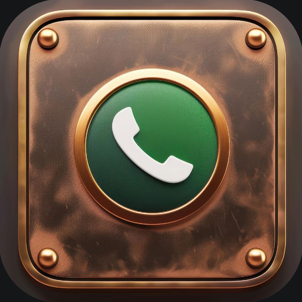 Phone app icon with gold and bronze accents