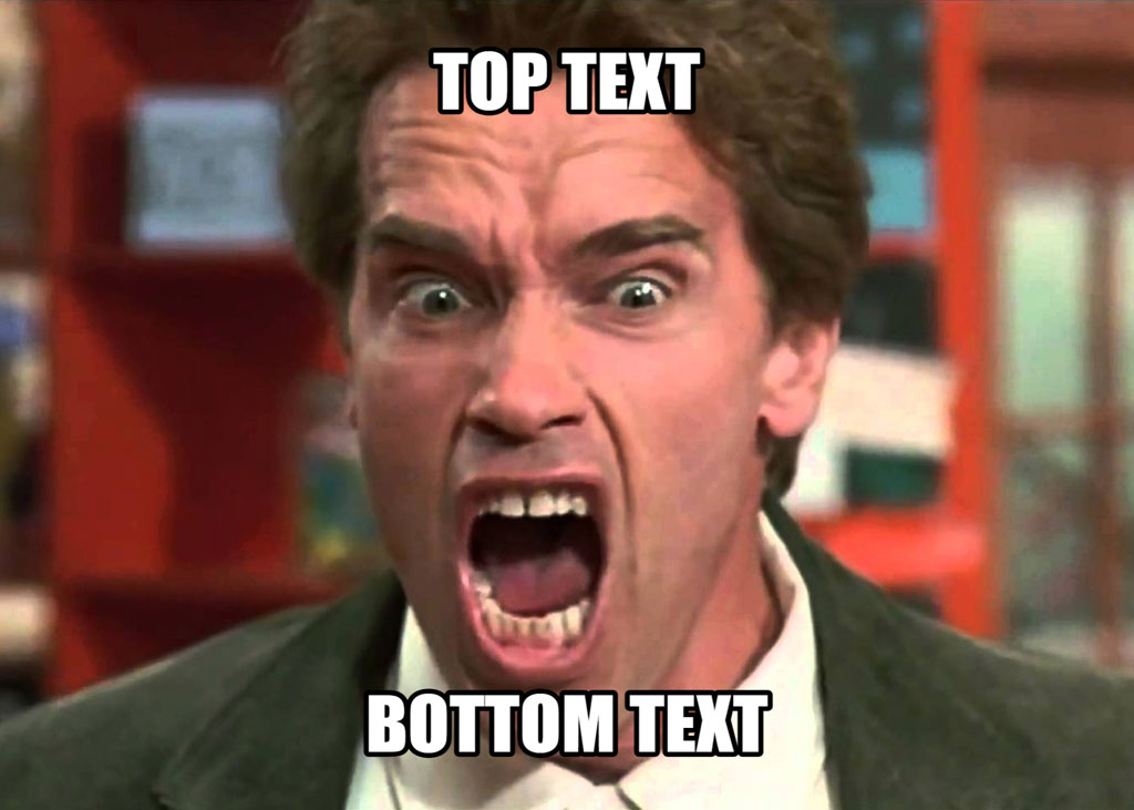 A man with a shocked expression, wearing a suit jacket and white shirt, with top and bottom text overlays.