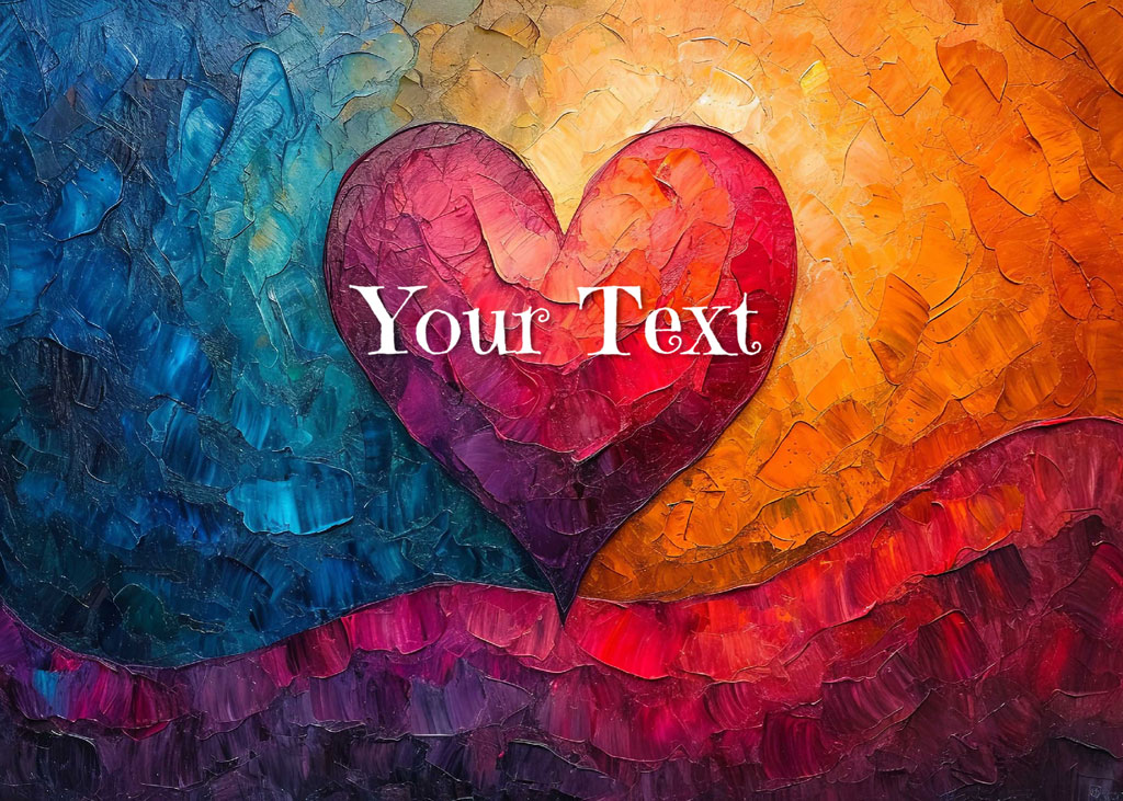 Mosaic heart with gradient background