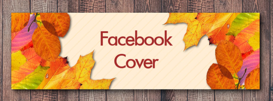 Facebook cover template with autumn leaves