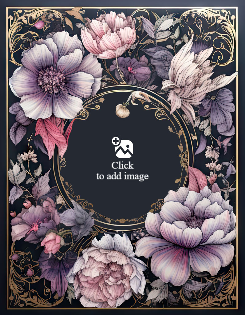 Three smiling friends taking a selfie in a floral frame