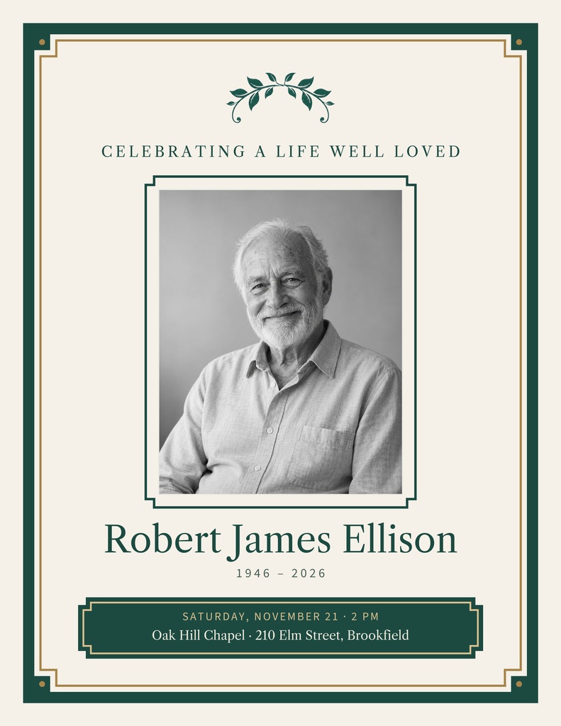 Preview for Celebrating A Life Well Loved Letter Flyer Template
