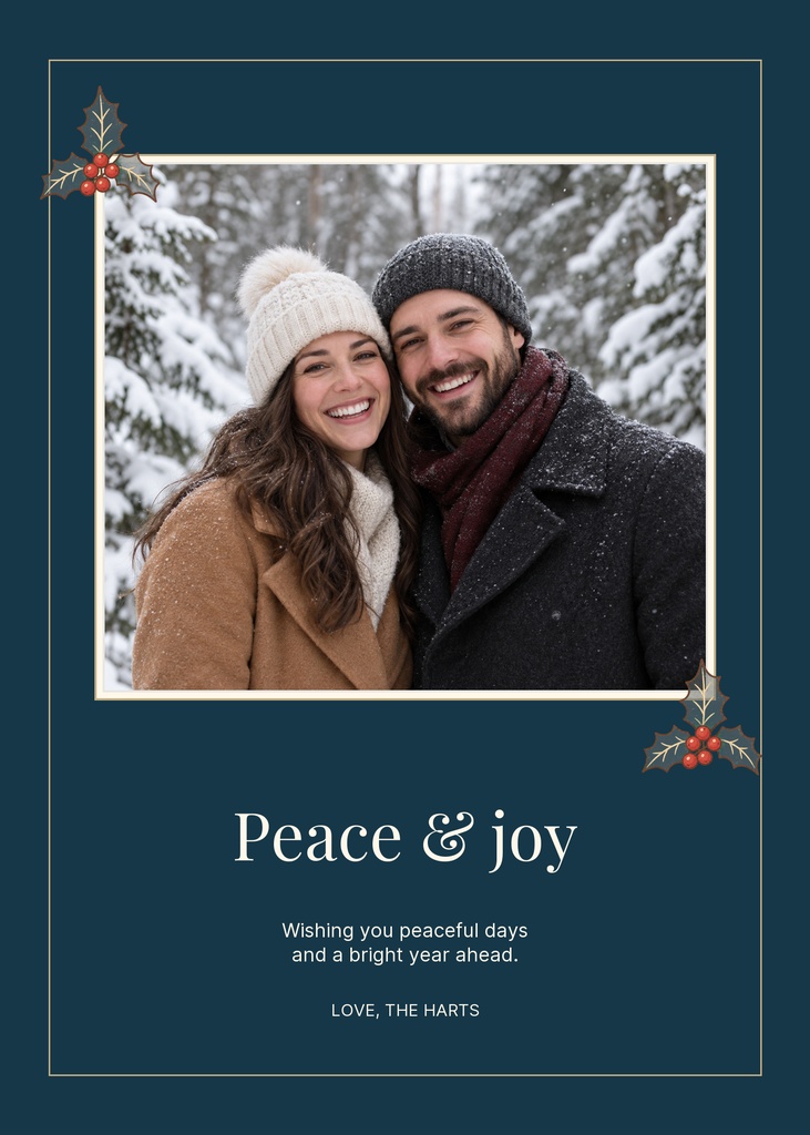 Preview for Evergreen Wishes 5 × 7 Photo Card Template