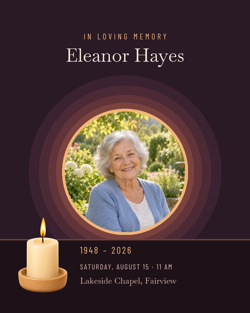 Preview for Remembering Her Light Portrait Post Template
