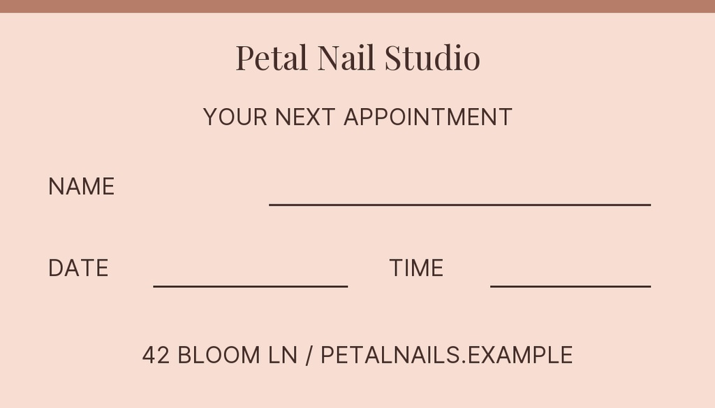 Preview for Petal Nail Studio Nail Appointment Card Template