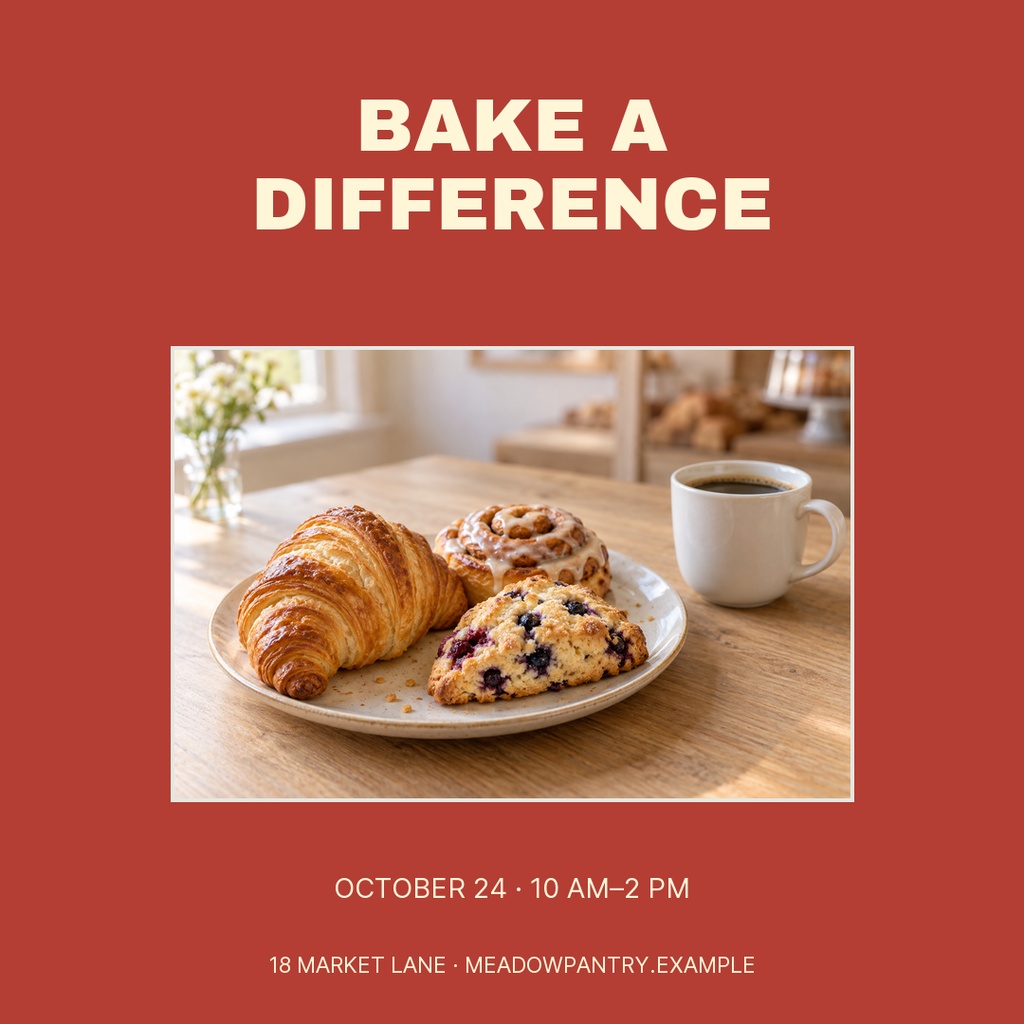Preview for Bake A Difference Square Post Template