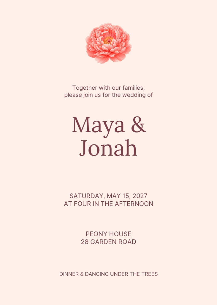 Preview for A Promise In Bloom 5 × 7 Invitation Template