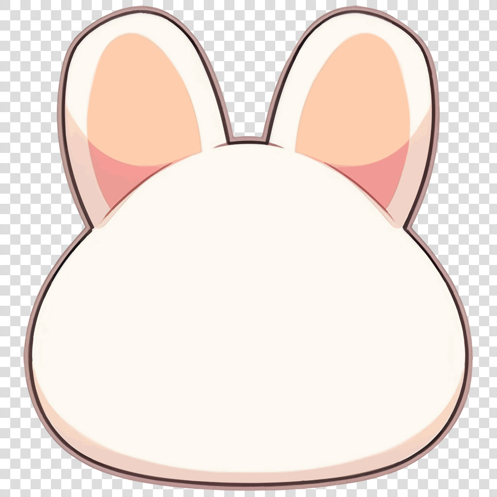 Cartoon bunny head with large ears