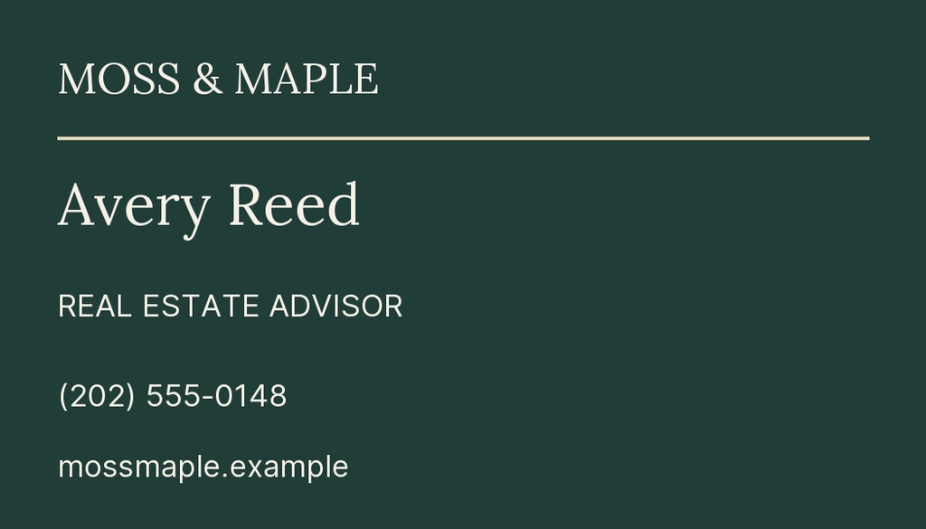 Preview for Room To Settle Agent Contact Card Template