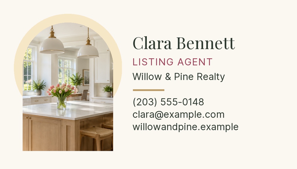 Preview for Sunlit Spring Open House Agent Contact Card Template