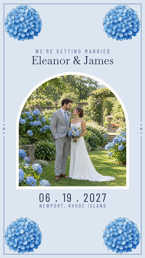 Preview for Blue Hydrangea Wedding Story Opener Template