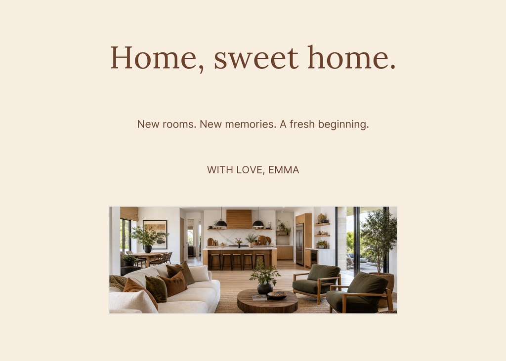 Preview for Cheers To Your New Home Landscape Greeting Template