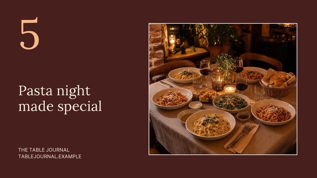 Preview for Pasta Night Journal Landscape Graphic Template