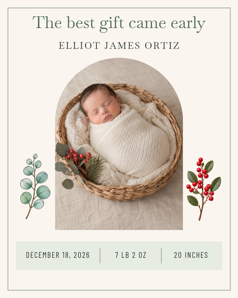 Preview for The Best Gift Came Early Portrait Post Template