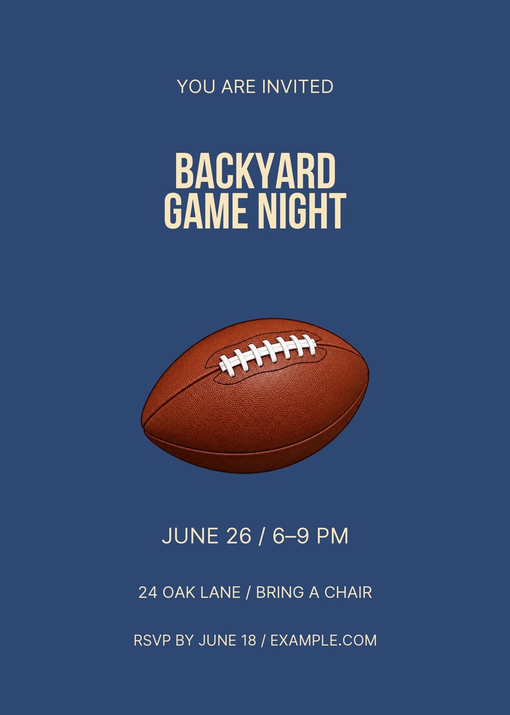 Preview for Backyard Game Night 5 × 7 Invitation Template