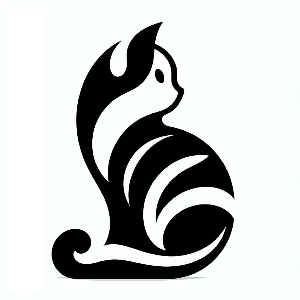 Illustration of a black cat with yellow eyes