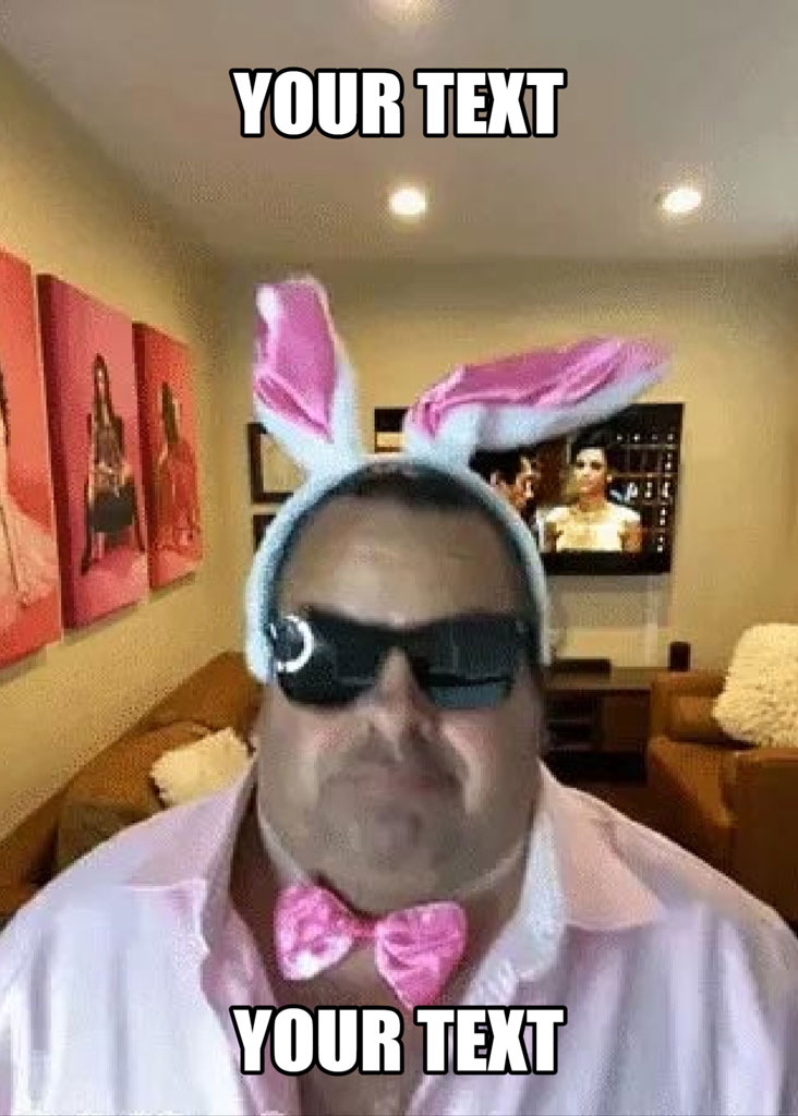 Man in bunny ears and pink bow tie