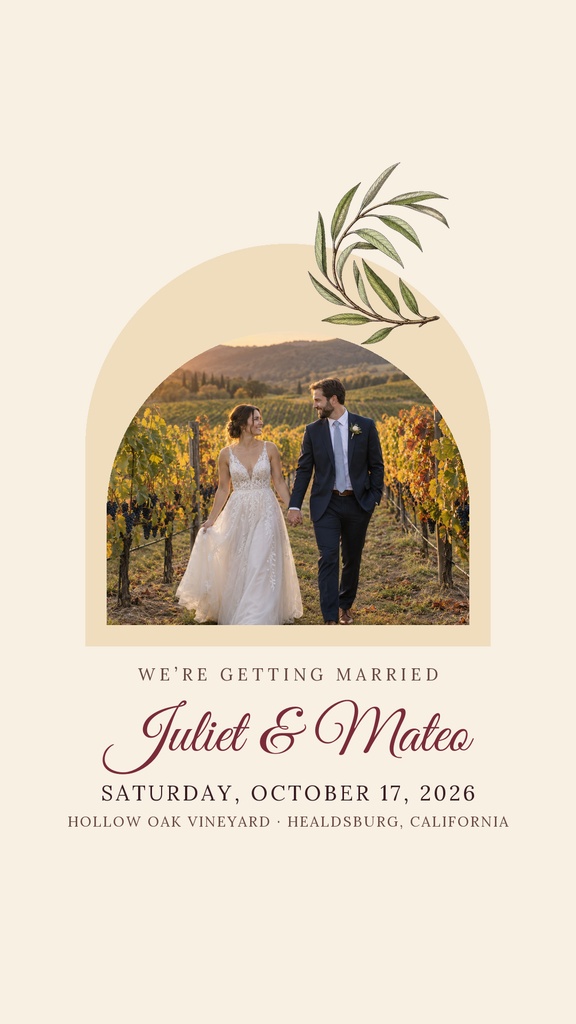 Preview for Vows Among The Vines Story Opener Template