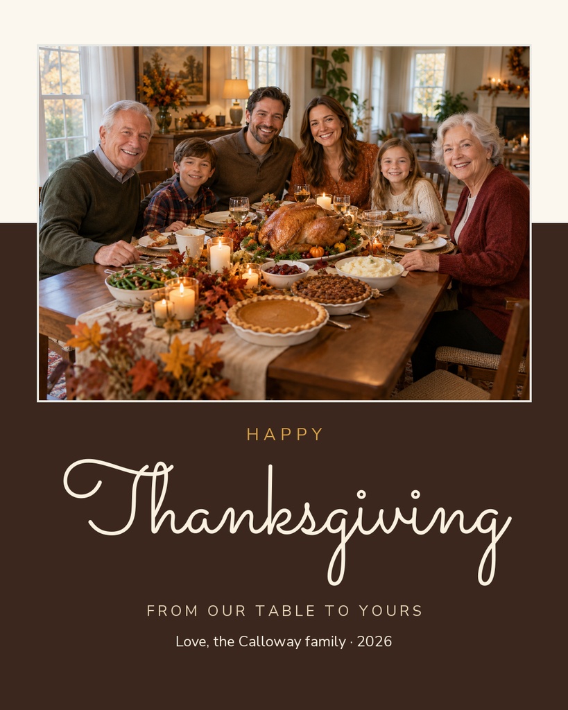 Preview for Thanksgiving At Our Table Portrait Post Template