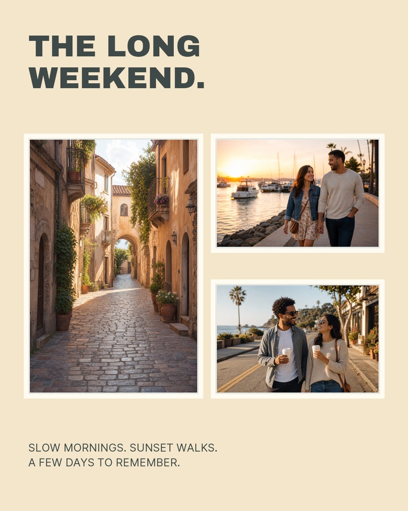 Preview for The Long Weekend Album Portrait Collage Template