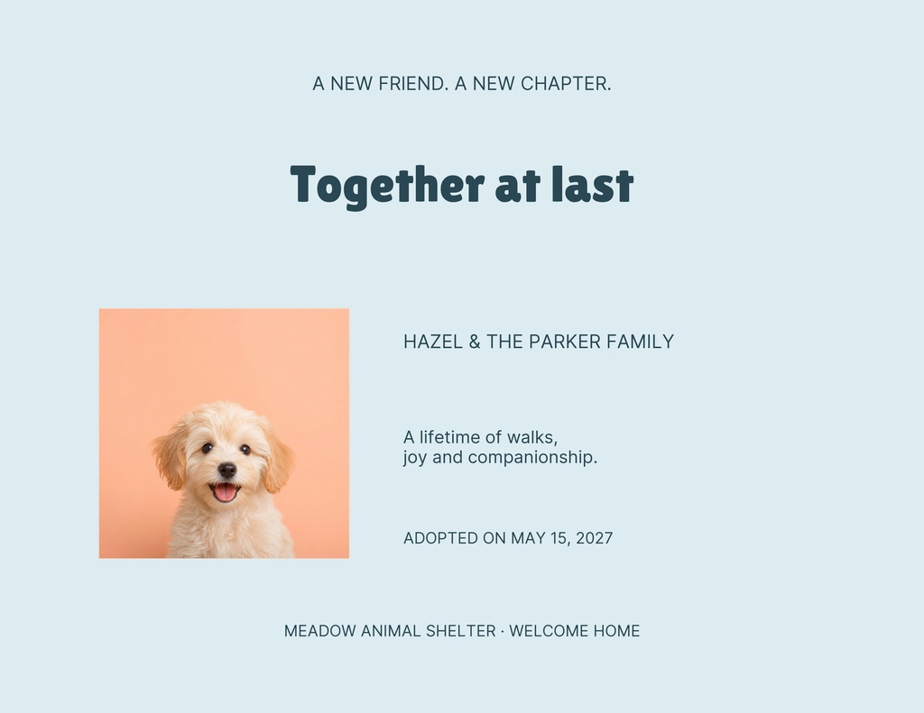 Preview for Paws At The Park Keepsake Certificate Template